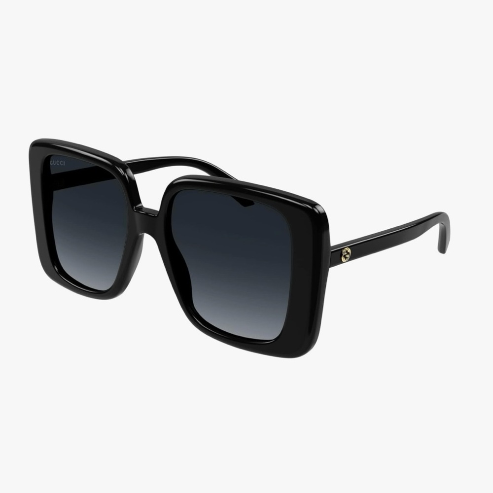 Gucci GG1314S  Sunglasses, Black/Grey Shaded,
55/19/140, Black/Grey/Gold Logo - Picture 2 of 16